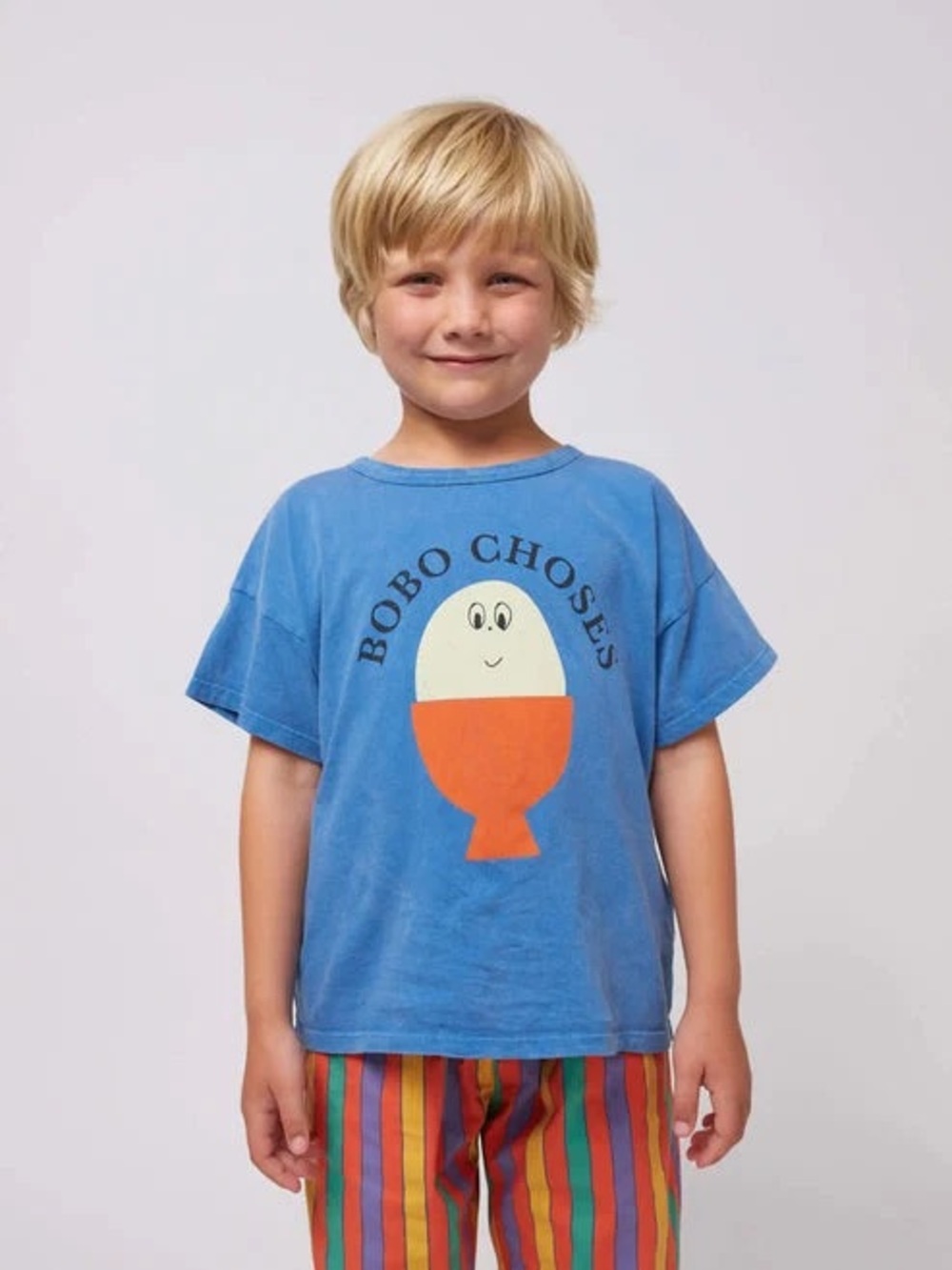 Bobo Choses Blue Morning Egg T-Shirt - size 4